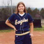 Sheena in her softball uniform